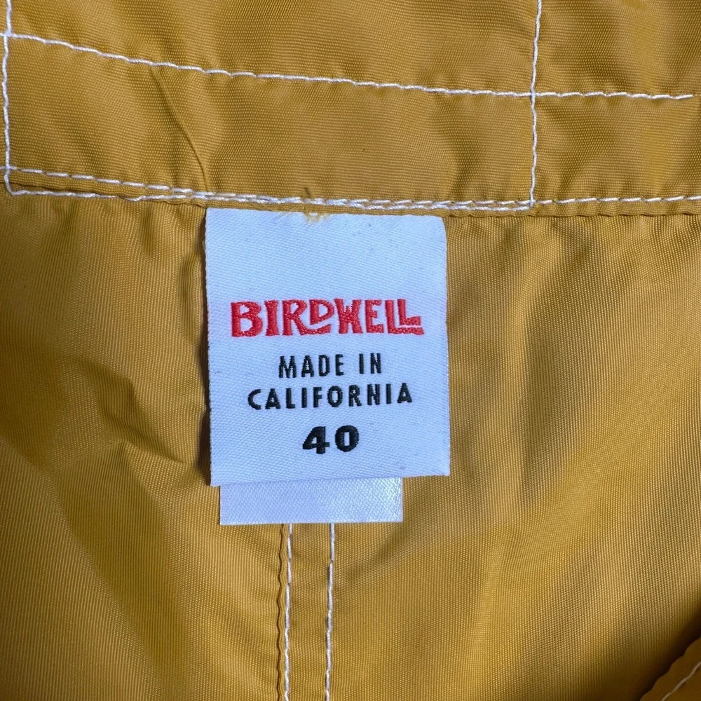 Birdwell Beach Britches Board Shorts Mustard Yellow Mens 40 Surf Trunks USA Made